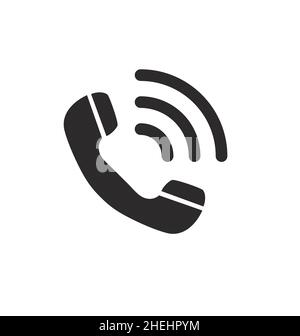 simple classic telephone hotline icon vector isolated on white background Stock Vector
