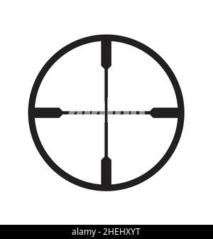 simple sniper rifle scope crosshair cross hair target aim icon vector isolated on white background Stock Vector