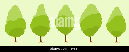 Summer. Trees set Stock Vector