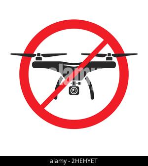 simple no drone icon silhouette with camera sign vector isolated on white background Stock Vector