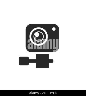 simple small style action sports hd high definition video camera icon sport silhouette Stock Vector