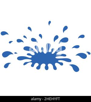 cartoon splash of water or liquid with droplets isolated element on white background Stock Vector