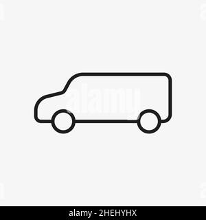 Boxy car vector outline icon. MPV car pictogram. Stock Vector