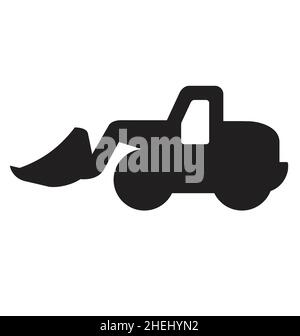 earthmover digger silhouette side view simplified vector isolated on white background Stock Vector