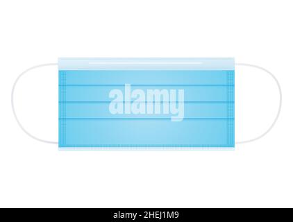 Medical mask vector illustration isolated on white background. Disposable face mask vector. Stock Vector