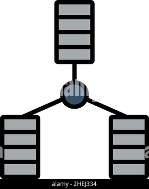 Database Icon. Editable Bold Outline With Color Fill Design. Vector ...