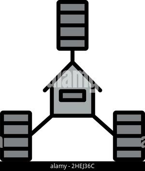 Datacenter Icon. Bold outline design with editable stroke width. Vector Illustration. Stock Vector