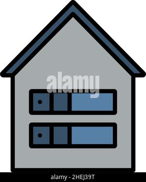 Datacenter Icon. Bold outline design with editable stroke width. Vector Illustration. Stock Vector