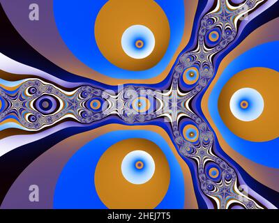 Complex fractal background from abstract pattern in variegated colors Stock Photo