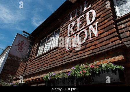 Egham, Surrey, UK. 20th May, 2020. The Red Lion pub in Egham, Surrey remains temporarily closed to customers during the Coronavirus Covid-19 Pandemic lockdown. Credit: Maureen McLean/Alamy Stock Photo