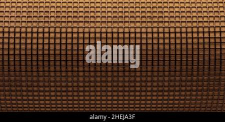 Lattice background, brown checkered texture, golden abstract perforated surface, geometric pattern, creative design Stock Photo
