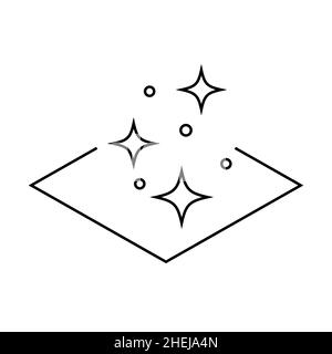 clean surface line icon, cleaning symbol on white backgrond Stock Vector