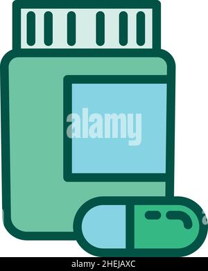 Pill jar icon outline vector. Tablet pharma. Health container Stock Vector