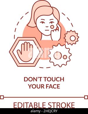 Dont touch your face terracotta concept icon Stock Vector