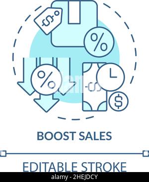 Boost sales turquoise concept icon Stock Vector
