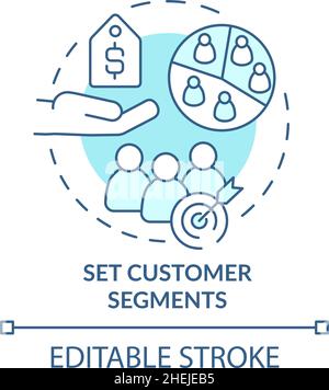 Segmentation turquoise concept icon. Marketing element, pie chart idea ...