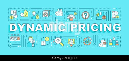 Dynamic pricing word concepts turquoise banner Stock Vector