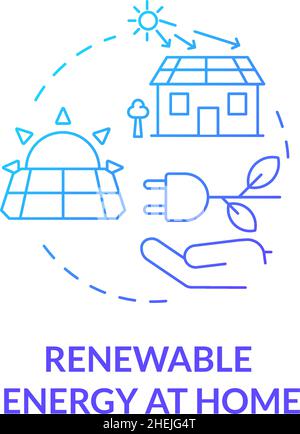 Renewable energy blue gradient concept icon Stock Vector