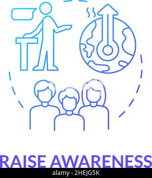 Raise awareness blue gradient concept icon Stock Vector