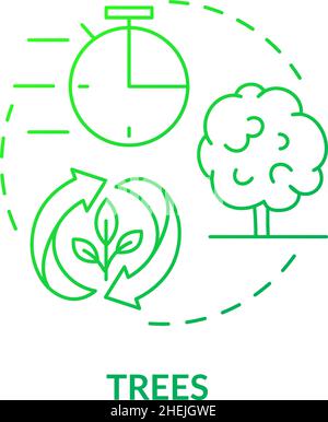 Trees green gradient concept icon Stock Vector