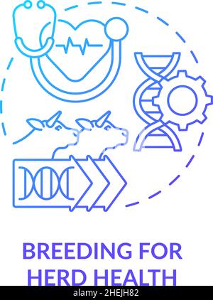 Breeding for herd health blue gradient concept icon Stock Vector