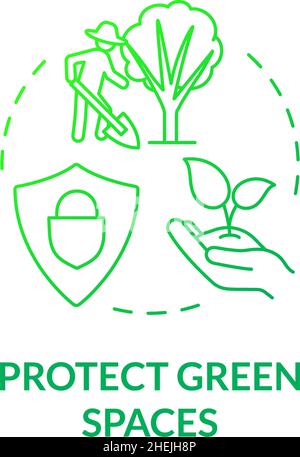 Protect green gradient spaces green gradient concept icon Stock Vector