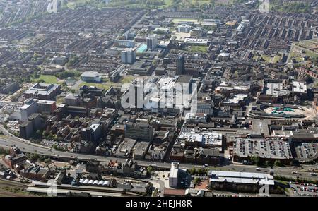 aerial view of Middlesbrough in the North East of England Stock Photo