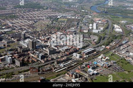 aerial view of Middlesbrough in the North East of England Stock Photo