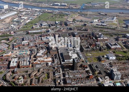 aerial view of Middlesbrough in the North East of England Stock Photo