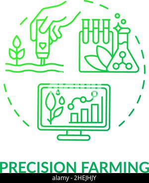 Precision farming green gradient concept icon Stock Vector