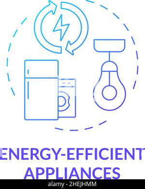 Energy efficient appliances blue gradient concept icon Stock Vector