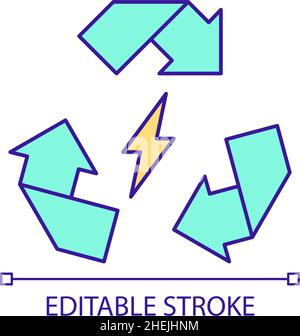 Integration of renewable energy sources RGB color icon Stock Vector