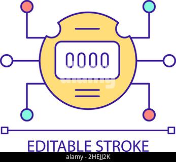 Power consumption meter RGB color icon Stock Vector