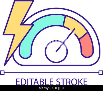 Electric energy load balance RGB color icon Stock Vector