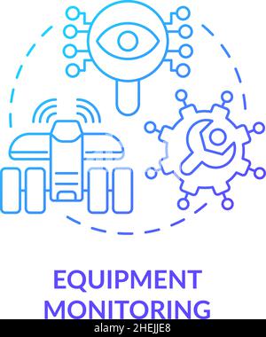Equipment monitoring blue gradient concept icon Stock Vector