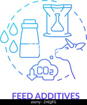 Feed additives blue gradient concept icon Stock Vector