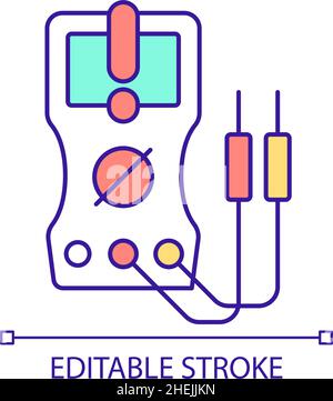 Multimeter RGB color icon Stock Vector
