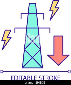 Reduction of peak demand RGB color icon Stock Vector