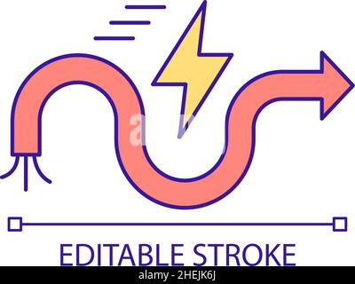 Superconducting cable RGB color icon Stock Vector