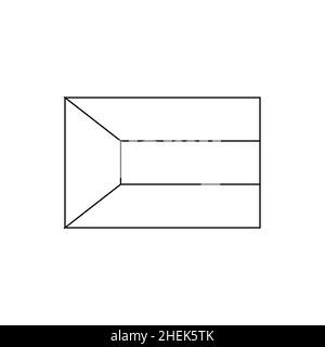 Black outline flag of Kuwait. Thin line vector icon Stock Vector