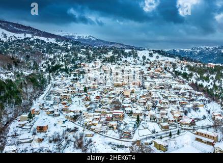 Smixi village, Vasilitsa mountain, Grevena, West Macedonia, Greece. Stock Photo