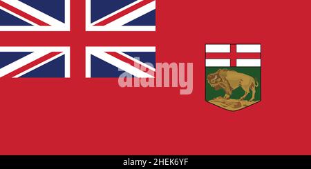 Official current vector flag of the Canadian province of MANITOBA, CANADA Stock Vector