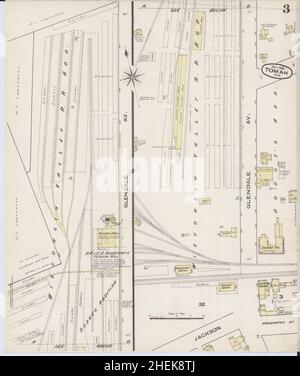 Sanborn Fire Insurance Map from Tomah, Monroe County, Wisconsin. Stock Photo