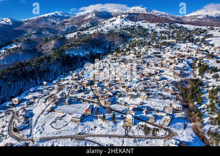 Smixi village, Vasilitsa mountain, Grevena, West Macedonia, Greece. Stock Photo