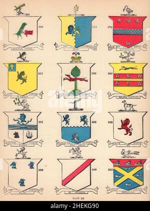 Coats Of Arms - Leading Irish Families. Joyce 1905 Old Antique Print 