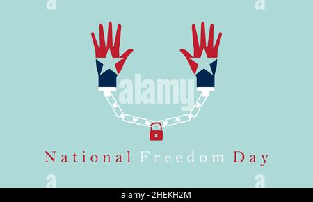 National Freedom Day, February 1. Vector template Design for banner, card, poster, background. Stock Vector