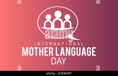 International Mother Language Day, February 21. Vector template Design for banner, card, poster, background. Stock Vector