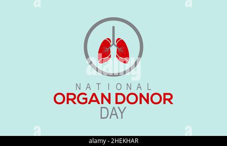 National Organ Donor day, February 14. Vector template Design for banner, card, poster, background. Stock Vector