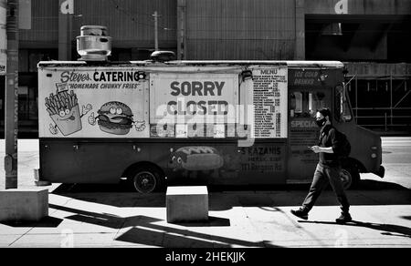 Food truck in Downtown Toronto, Canada. Stock Photo