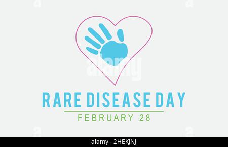 Rare Disease Day, February 28. Vector template Design for banner, card, poster, background. Stock Vector